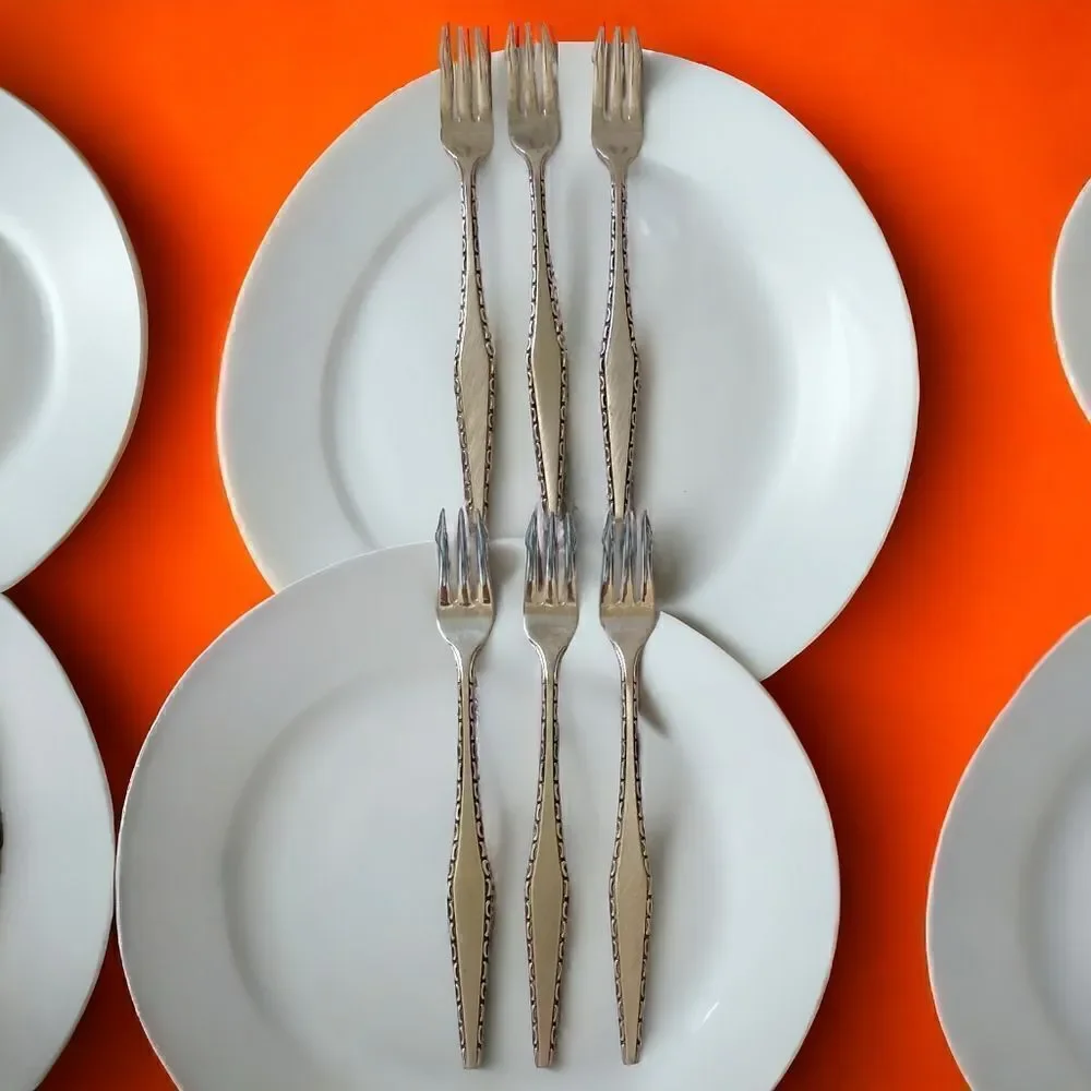 Regent Japan Cocktail Fork Set 6 Seafood Demitasse Stainless Steel Appetizer MCM